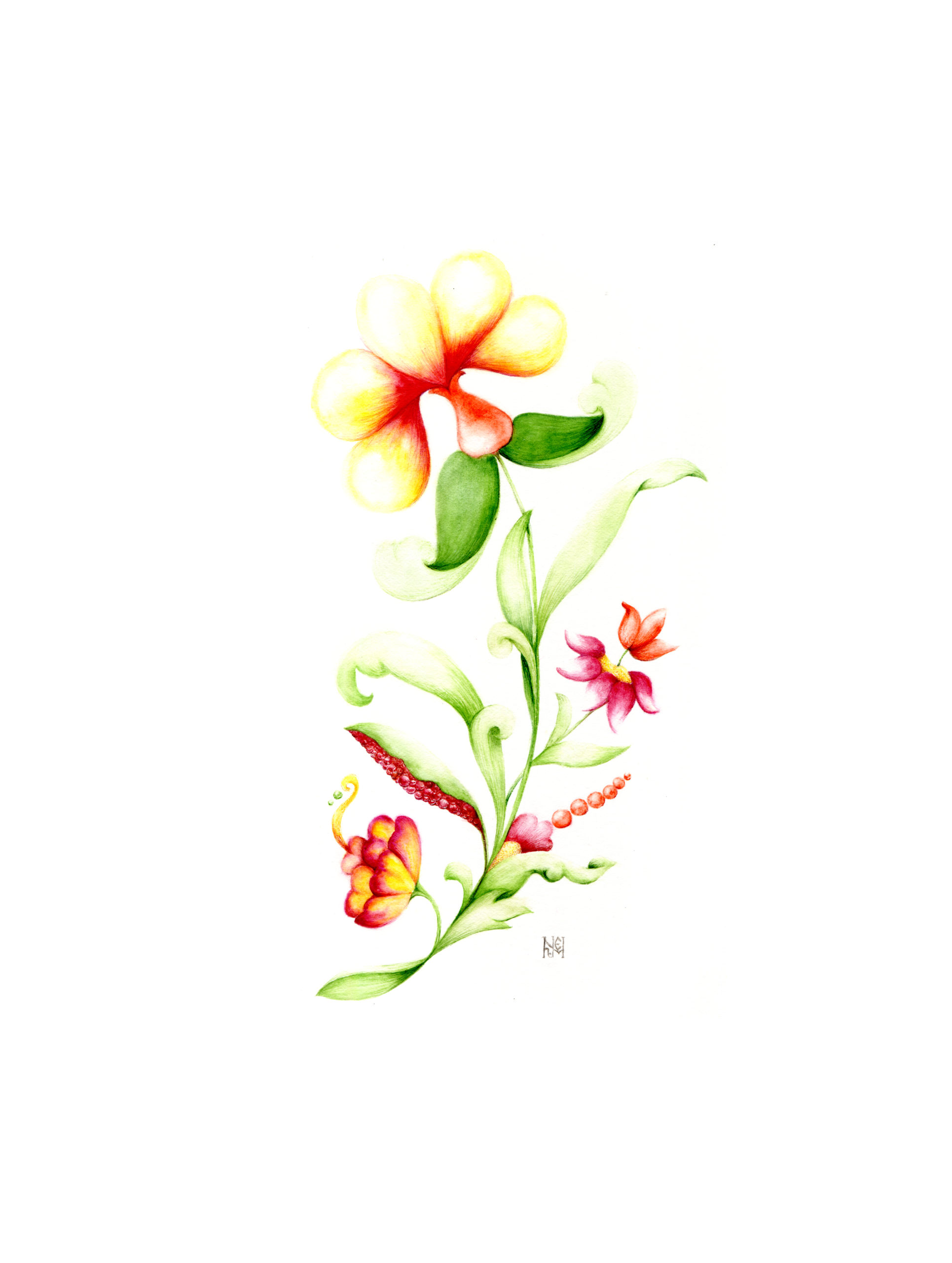 Цветы акварелью